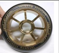 Самокат колесо Longway Precinct прямые спицы (черный/золотой)